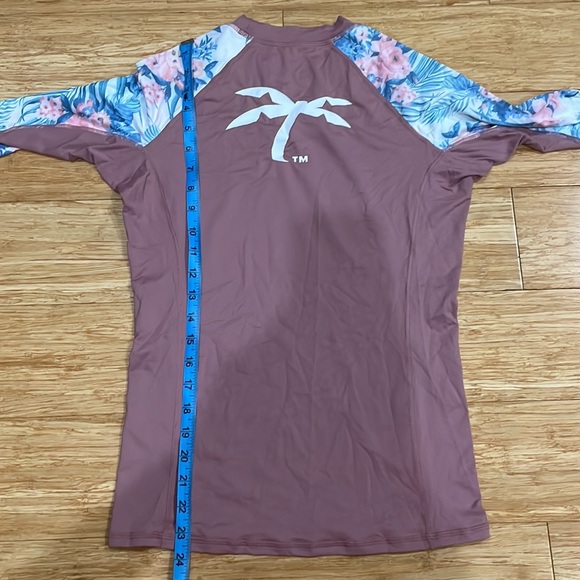 TRAPICAL ROSE Flower Rash guard Swim Top Wetsuit - Picture 8 of 8